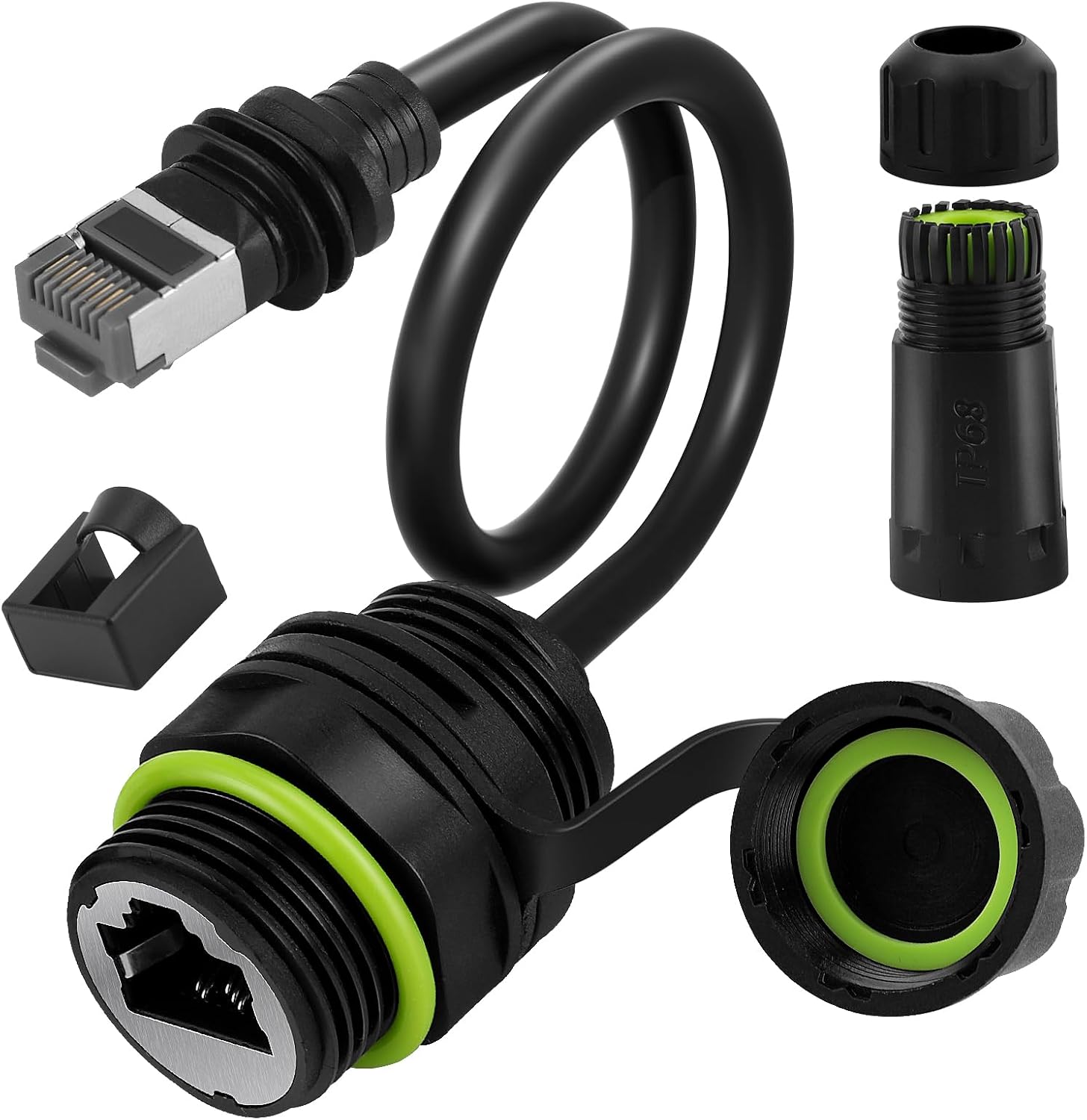 Starlink イーサネットアダプター Gen 3 & Mini用 IP68防水 RJ45 カプラー 速度10Gbps、プラグアンドプレイケーブル延長キット Starlink Gen 3 標準ミニディッシュルーター用
