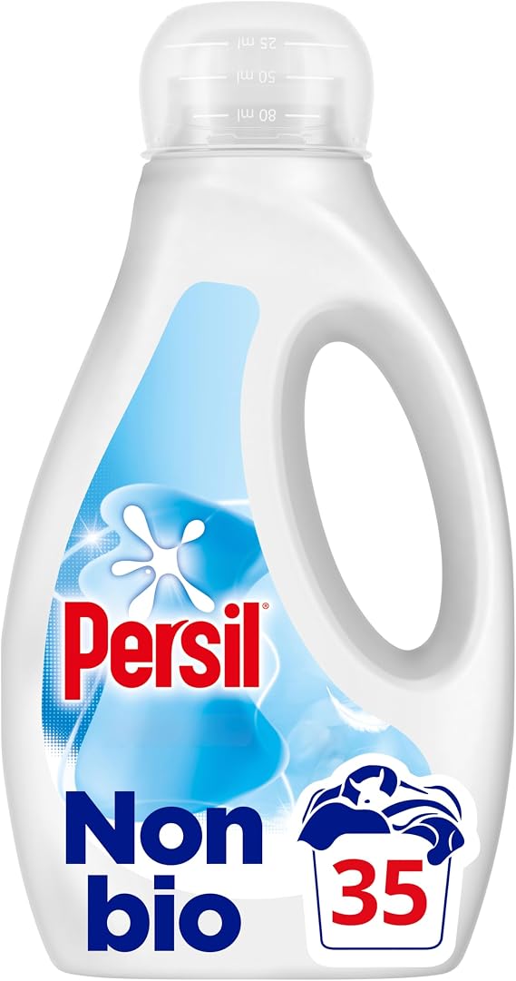 Persil Non Bio Laundry Washing Liquid Detergent outstanding stain removal in quick & cold washes tough on stains, gentle next to sensitive skin 35 washes (945 ml)