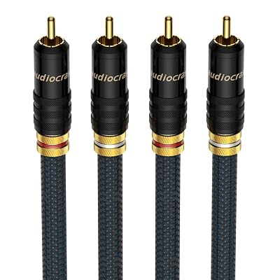 Viborg A10 RCA Cable 3.3FT1M 2RCA to 2RCA Dual Male 24K Gold Plated Connectors Stereo Interconnect Shielded Digital & Analogue for CD Players, Amplifiers, AV Receivers, HiFi Systems
