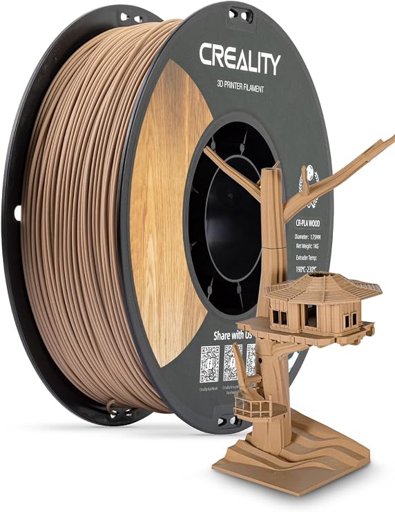 Creality Wood Filament PLA 1.75 mm, Smooth Silk Texture, 1kg(2.2lbs)/Spool for 3D Printer