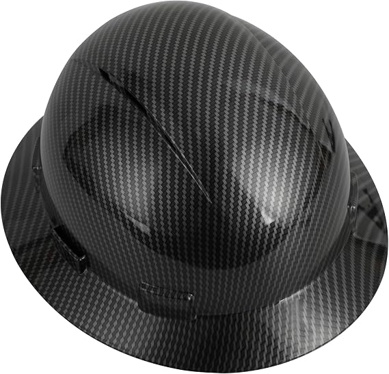 Zeluga HDPE Full Brim Hard Hat, Construction Safety Helmet with Vented Holes, 6 Point Adjustable Ratchet Suspension, Meets ANSI/ISEA Z89.1, Water