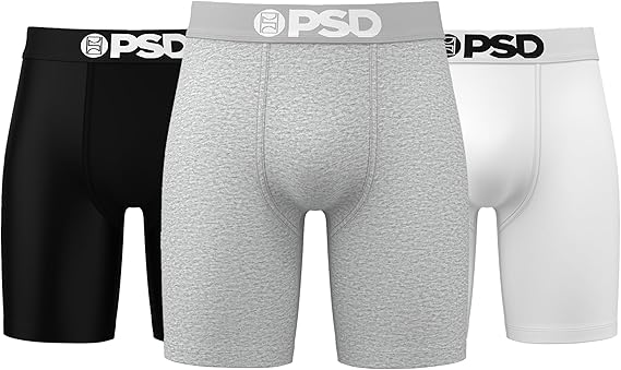 PSD Mens Underwear Neutrals Cotton Boxer Brief 3 Pack, M