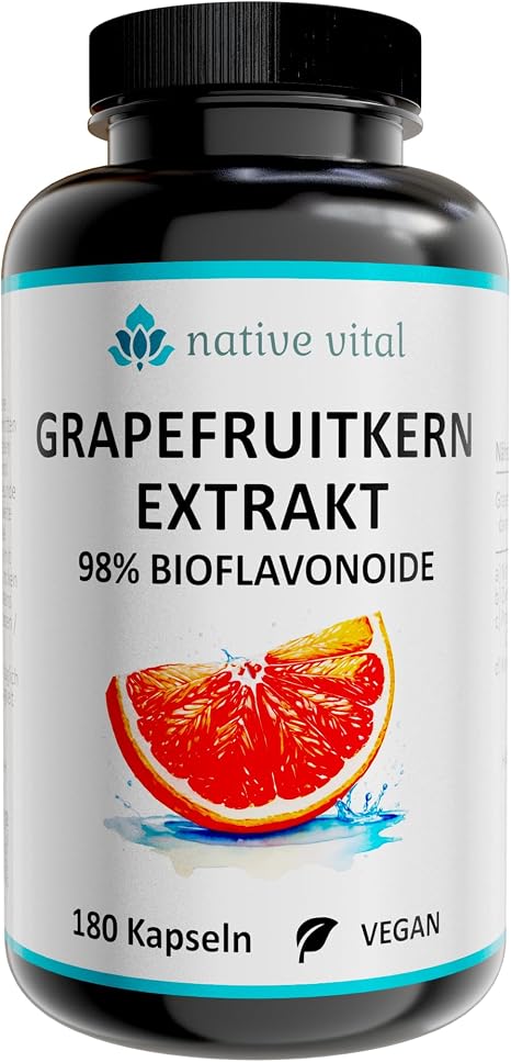 Grapefruit Seed Extract Important: 98% Bioflavonoids 180 Capsules Made in Germany Vegan Premium Quality