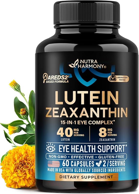 Eye Vitamins - Lutein and Zeaxanthin Supplements - AREDS2 Based - 60 Caps