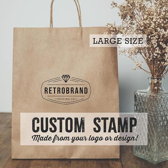 Large Custom Stamp | Logo Stamp for Branding | Business Stamps | Personalized Packaging Stamp | Bag Stamps | Marketing Rubber Stamper