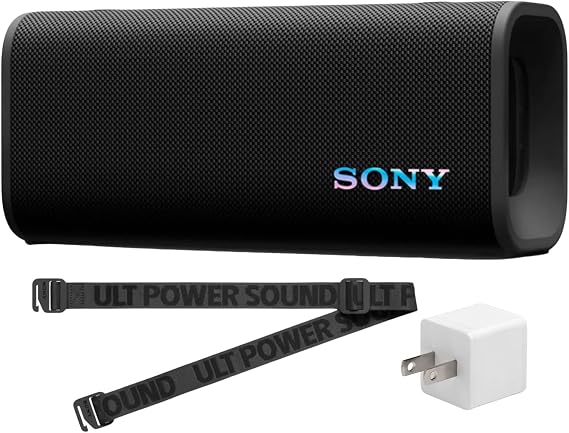 Sony ULT Field 3 Portable Wireless Speaker 2-Way Active Design (Black) | Bundle includes Portable Wireless Speaker Accessory, (2 items)