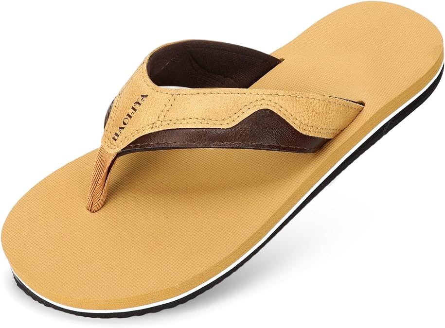 HAOLIRA Flip Flops Men Arch Support Summer Beach Travel Orthotic Walking Thong Sandals Non Slip Lightweight Comfortable Outdoor Pool Shoes UK Size 8-12