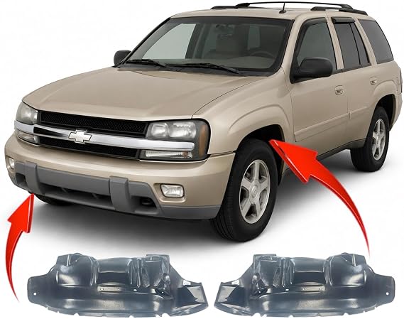 FitParts Compatible With Chevrolet Trailblazer 2002-2009 Front Left & Right Driver & Passenger Set Pair Fender Liner. New, Plastic & Ready to Install. GM1248127 GM1249127