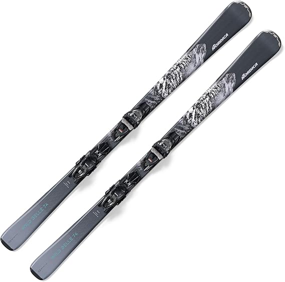 Nordica Wild Belle 74 Women's Frontside Skis, Grey/White, 156cm w/ TP2 Compact 10 FDT Bindings MY25