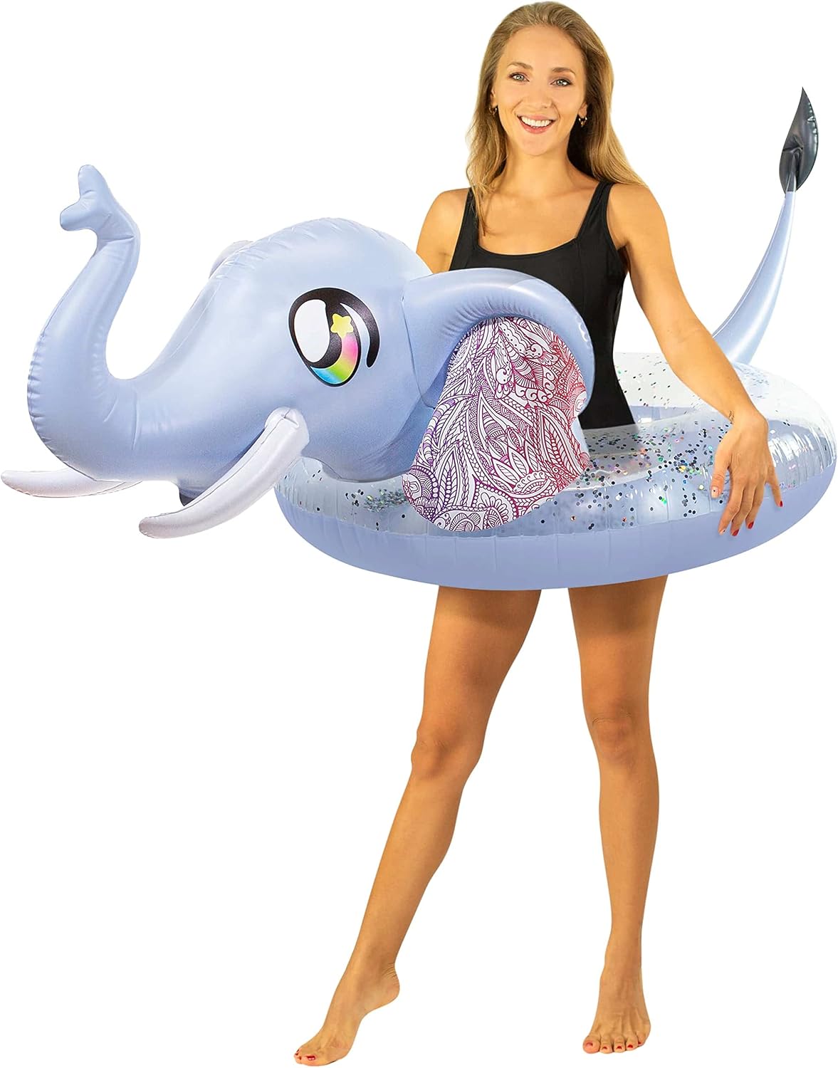 PoolCandy Inflatable 42 inch Animal Pool Tubes and Swim Rings