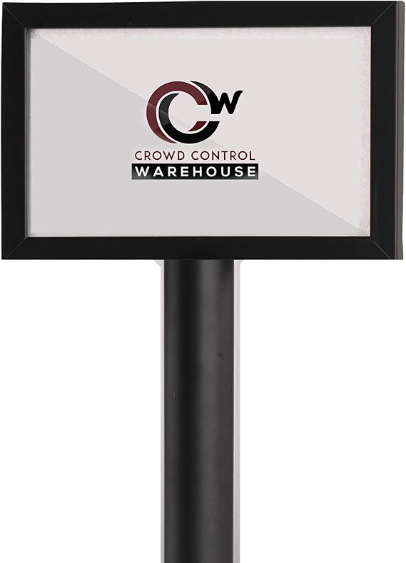CCW 7x11 Horizontal Pedestal Floor Sign Frame, Black Powder-Coated Steel