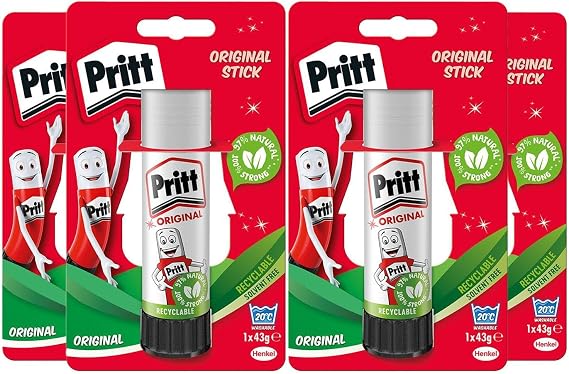Pritt PK8MP Glue Sticks, 4 x 43g