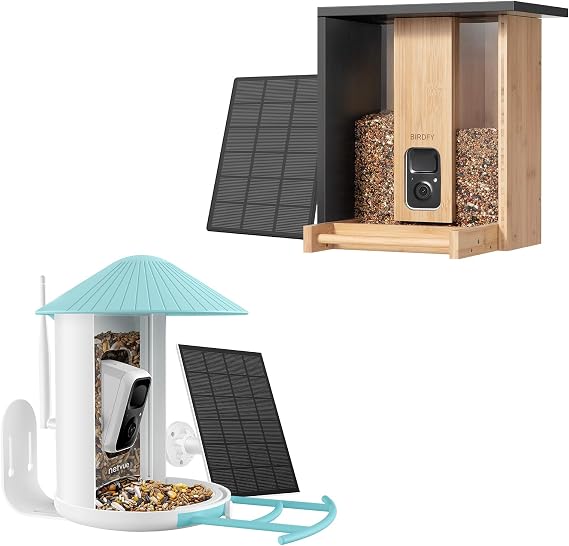 Birdfy Solar Camera with Bamboo Bird Feeder Solar Camera