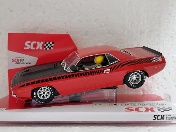 SCX U10444X300 Plymouth Trans Am AAR CUDA 1970 1:32 Slot Car (Rallye Red)
