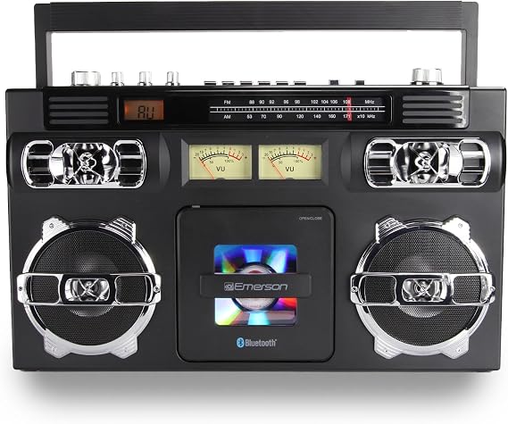 Emerson EPB-3004 Retro Portable CD Boombox with AM/FM Radio, Black