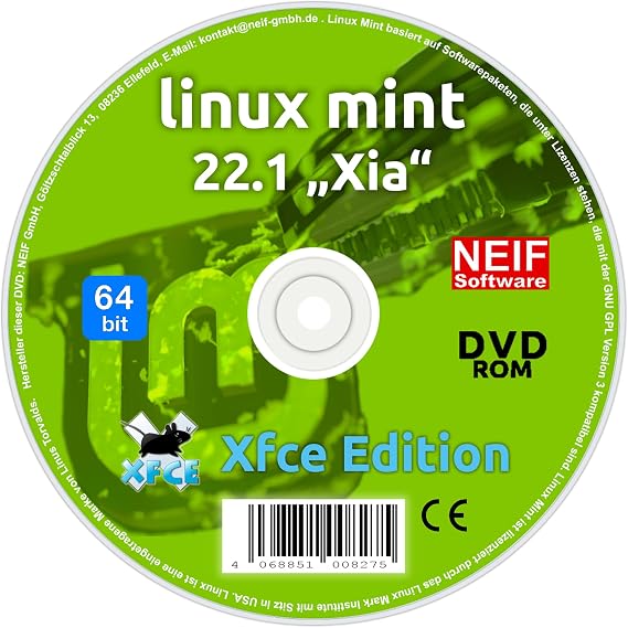 DVD mit Linux Mint 22.1 Xia Xfce
