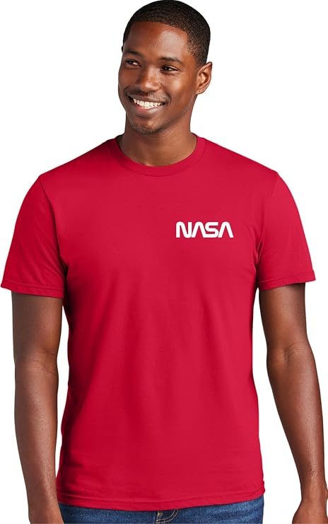 Go All Out NASA Worm Logo Left Chest Mens Women Deluxe Soft T-Shirt