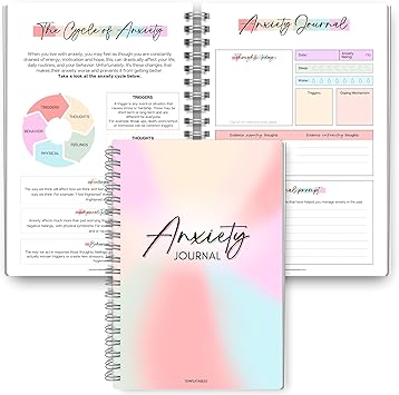 Anxiety Relief Workbook & CBT Therapy Notebook - Guided Prompts, Mental Health Wellness Journal - A5 (Colorful)