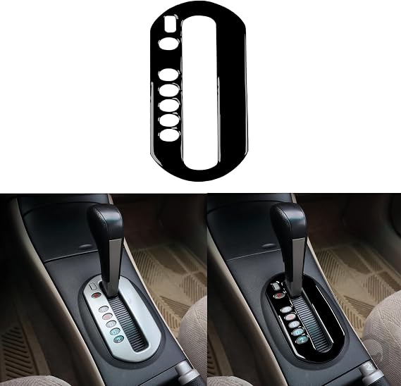 Glossy Piano Black Car Center Console Automatic Gear Shift Transmission Control Panel Trim Sticker Auto Interior Accessories Compatible with Honda Civic 2001 2002 2003 2004 2005 4-Door Version