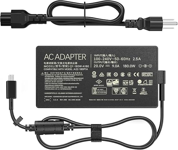 180W Laptop Charger Compatible with ASUS ROG Zephyrus G14 2024 GA403UI GA403UV, TUF Gaming A14 FA401WV, ProArt PX13 HN7306WV, 20V 9A Rectangle Conn Power Supply Adapter Cord