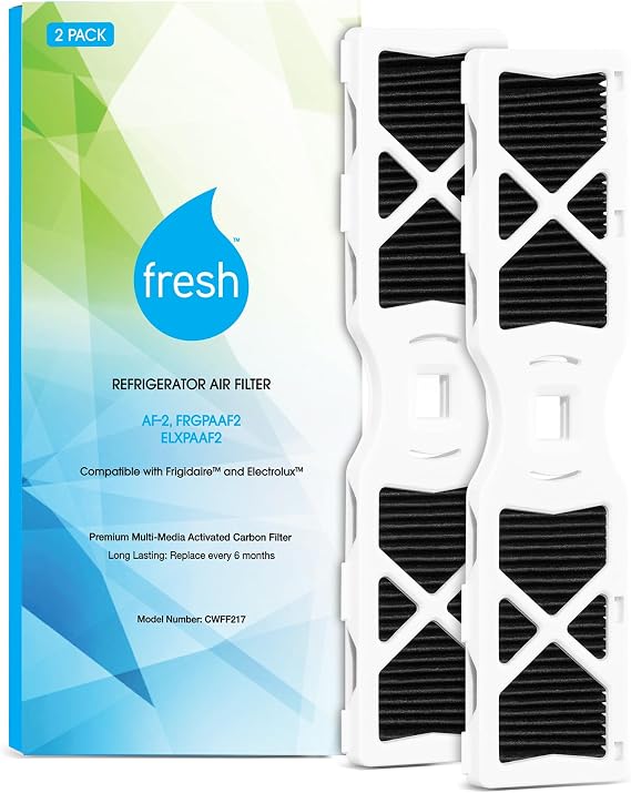 FRESH AF-2 Refrigerator Air Filter Replacement for Frigidaire - Compatible with Models: FRGPAAF2, RAF-2, Electrolux ELXPAAF2 - Advanced Carbon Filter Technology - (2 Pack) Air filter by MIST