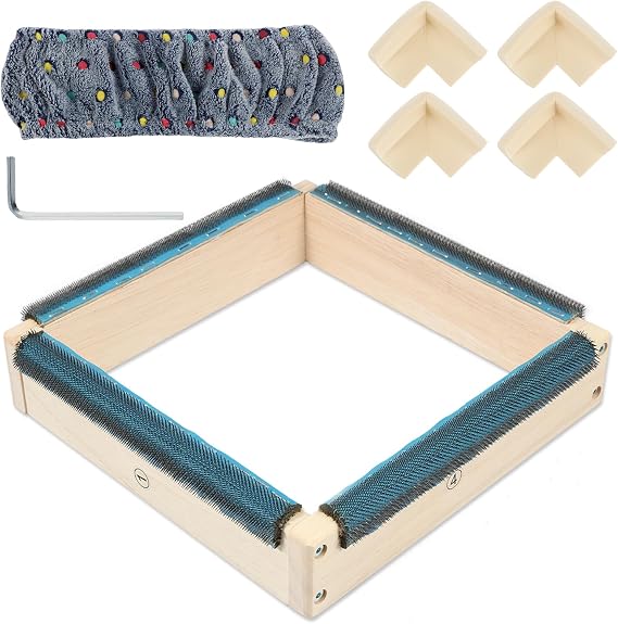 Rug Hooking Frame, Punch Needle Frame, Gripper Strip Frame, Tufting Frame Rug Tufting Frame with Needles for Rug Punch Needle and Embroidery Craft (15.7 inch)