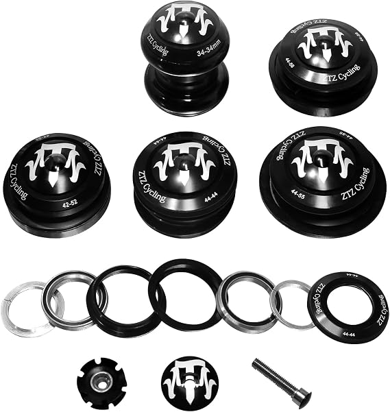 1-1/8 Bike Headset,34 44 44-55 44-56 41.8-52mm Threadless Double Sealed Bearings MTB Headsets, for Bicycle Straight Tapered Tube Fork Frame Expander Plug Star Nut