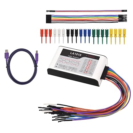 USB Logic Analyzer, USB Logic Analyzer Device, 16 Input Channels 100MHz with The English PC Software Handheld Instrument, Support Windows,Mac OS,Linux