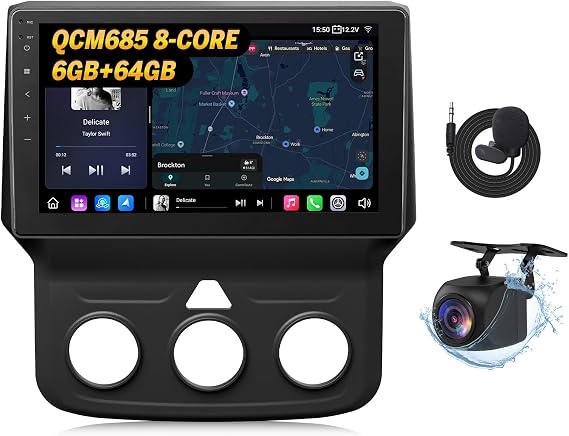 Eonon 6+64GB Car Audio Compatible with Dodge Ram 1500, 2500, 3500 (2013-2018), 9-inch QLED Touchscreen,Wireless CarPlay&Android Auto,Built-in Screen Navigation Car Stereo-DGRMX6S2