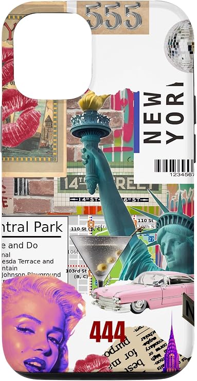 iPhone 15 NY Glamour Collage Vibrant Metropolis Tribute Case