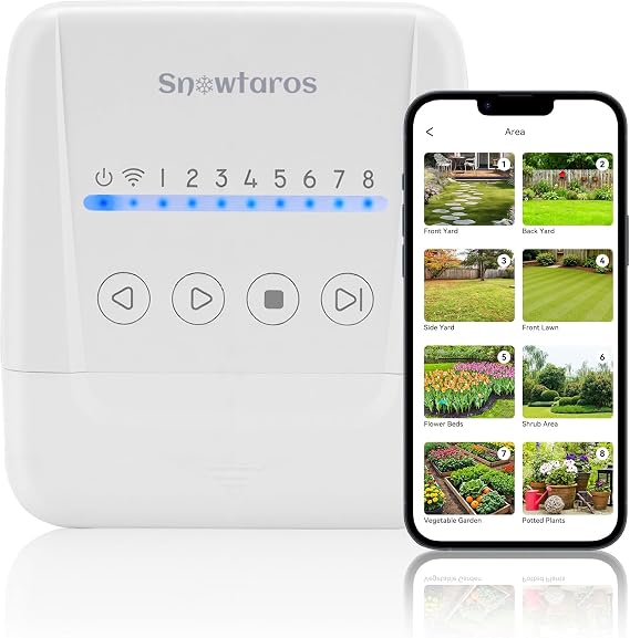 WiFi Smart Sprinkler Controller, 8 Zone | Irrigation Controller with APP Control, Local Weather Intelligence, Rain Delay, 24VAC Compatible, Easy DIY Install for Garden