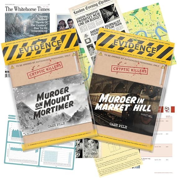Cryptic Killers Bundle #8 - Unsolved Murder Mystery Game - Cold Case File Investigation - Detective Clues/Evidence - Solve The Crime - Individuals, Date Nights & Party Groups - 2 Pack