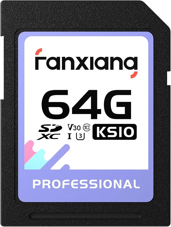 fanxiang 64GB SDXC Memory Card SD Card, UHS-I, C10, U3, V30, Full-HD & 4K Video, Up to 100/45 MB/s Read/Write, for Photography Enthusiast, Video Creator, Videographer
