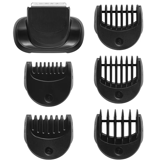 Beard Trimmer Attachment for Braun Series 5, 6 and 7 Electric Razors - 1 Replaement Trimmer Head + 5 Combs for Shaver 5018s, 5020s, 5050cs, 6075cc, 6020s, 6072cc, 7071cc, 7075cc, 7085cc, 7020s, 7027cs