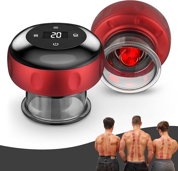 2 PCS Electric Cupping Therapy Set, 4 in 1 Electric Cupping Massager, Smart Cupping Relieves Muscle Soreness, Improves Blood Circulation and Accelerates Recovery After Exercise
