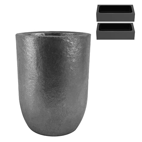 Nelyrho #12 (26.4lbs-12kg) Premium Graphite Crucible with 2-Pack 2.2lbs Graphite Ingot Molds for Melting Casting Refining Aluminum, Gold, Silver, Copper, Brass, Withstand High Temperature 1800C/3272F