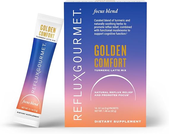 REFLUX GOURMET Golden Comfort Focus Blend Turmeric Latte with Functional Mushrooms & Black Pepper Extract 14 ct