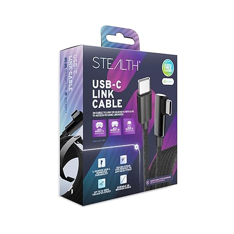 STEALTH Braided USB C Link Cable Compatible with Quest 2/3/3s 3m durable, Perfect for accessing VR game libraries. Also connects to PICO 4 and Steam VR