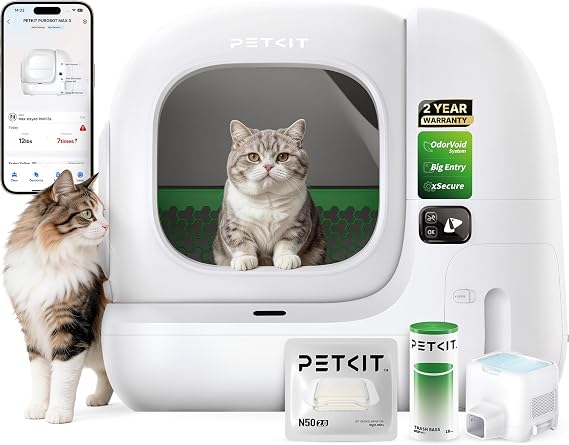 PETKIT Purobot Max 3 Automatic Litter Box Large Opening Odor Control Safety