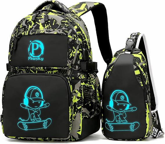 School Backpack for Boys 14 Inch Laptop Backpack with USB Charging Port Lightweight Bookbag