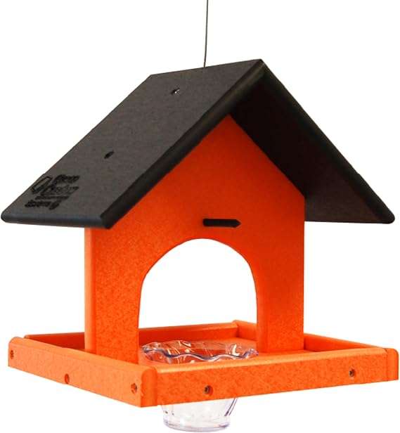 Amish Made Recycled Plastic Single Oriole Feeder, Black and Orange