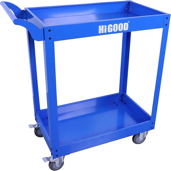 Heavy Duty Service Utility Cart,2 Shelf Steel, 800-Pound Capacity, 35.6 x 18.1x38-Inch