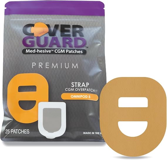 CoverGuard Overpatch for Omnipod 5, Tan Cross-Strap, 25 Count