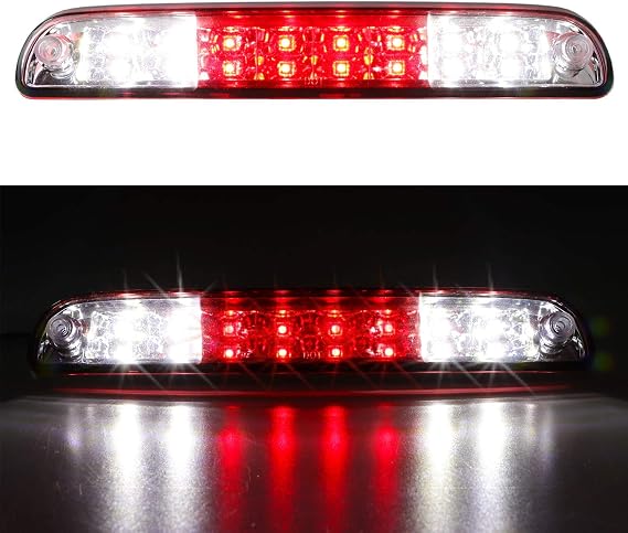 Red 3rd Third Brake Light for F250 F350 Super Duty 99-16, for Ranger 93-11, for Ford Explorer Sport Trac 01-05, for Mazda B series 94-09, High Mount Stop Light with Electroplating Housing