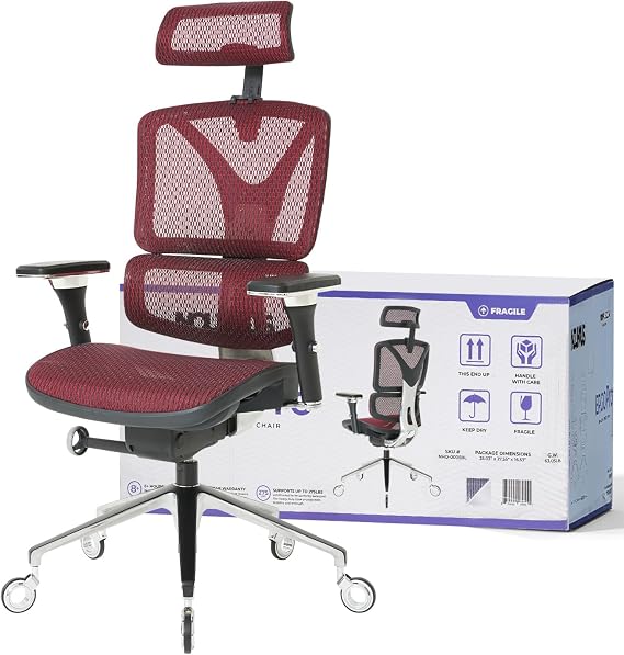 Nouhaus ErgoPRO Ergonomic Office Chair with Lumbar Support, 4D Armrests