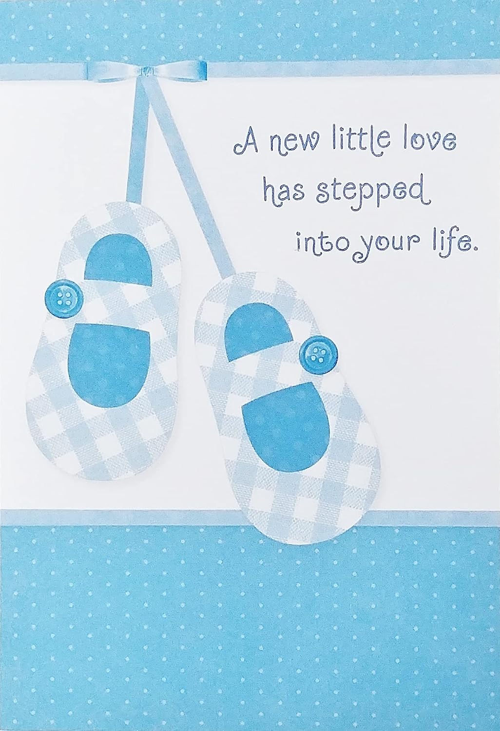 A New Little Love Has Stepped Into Your Life - Congratulations On Birth of Your New Baby Boy Son Greeting Card