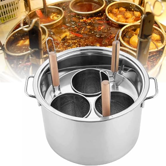 Stainless Steel Pasta Pot, Steamer for Cooking, Spaghetti Pot, Stock & Pasta Pots Multipots, Steamer Set with Basket with Lid, Induction Compatible,3holes
