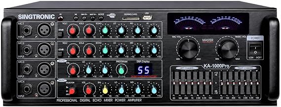 SINGTRONIC KA-1000Pro 2000W Professional Karaoke Mixing Amplifier | Optical Input, Bluetooth Send/Receive, USB/MP3 Playback, EQ & BBE Sound Enhancer