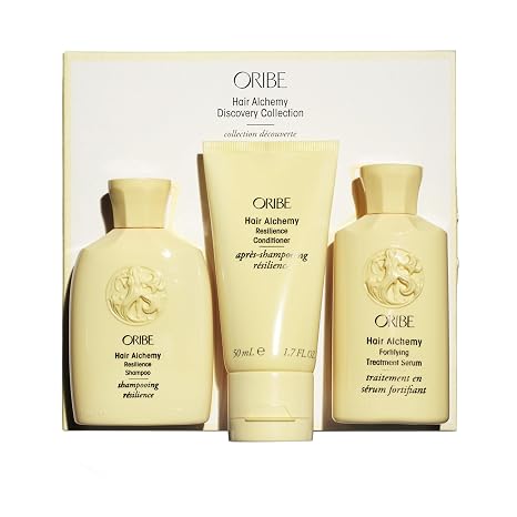 Oribe Hair Alchemy Travel Set - Strengthening Shampoo, Conditioner & Serum | Prevents Hair Fall & Breakage - Strengthens & Hydrates Weak, Fragile Hair - Enhances Softness - 450F Heat Protection