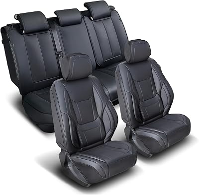 Coverland Custom Car Seat Covers Compatible with 2009-2014 F-150 Super Cab, SuperCrew Cab - Premium Leather Non-Slip Memory Foam Waterproof Seat Cover Custom fit Interior Protector [Full Set-Black]